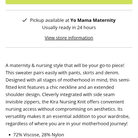 Kira SS sweater Ripe Maternity Size Xs - Picture 3 of 5